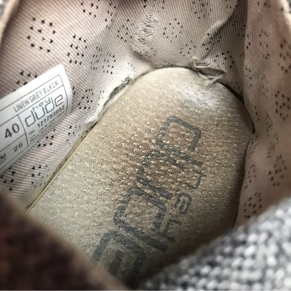 Hey Dude Peyton shoes sneakers linen grey black gray Eu 40 US womens size 9 - Picture 13 of 13